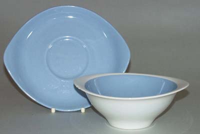 Dessert or Soup Bowl and Saucer c1950s